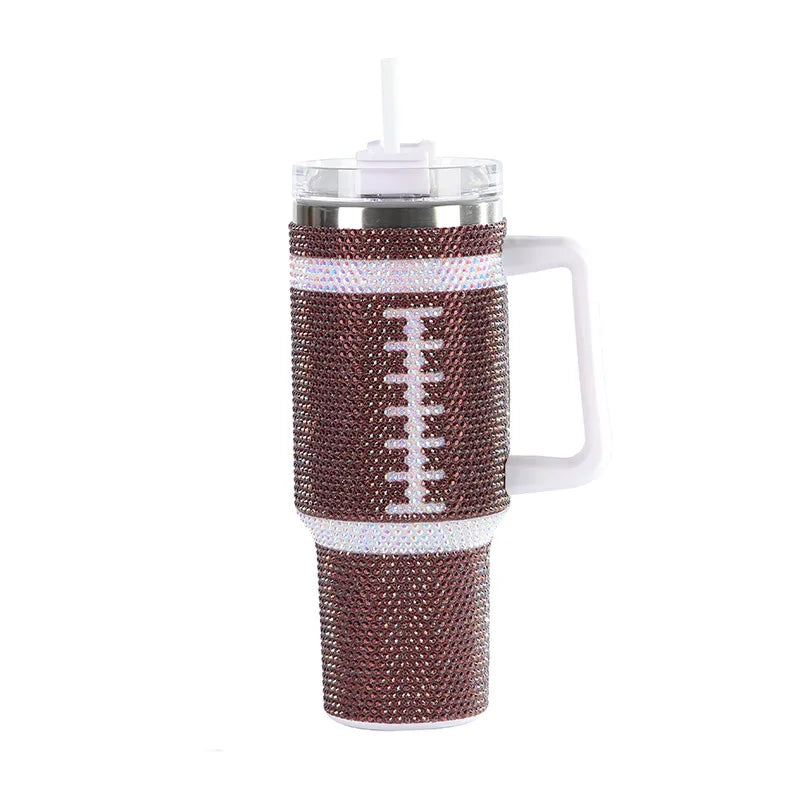 Diamond Thermos Cup with Handle , 40oz