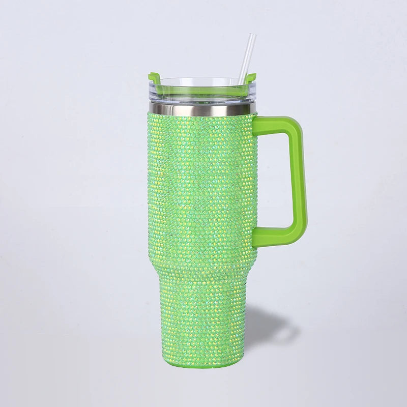 Diamond Thermos Cup with Handle , 40oz